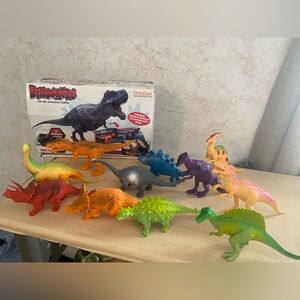 Prextex Dinosaurs Lot of 11 dinosaurs. Plastic Used condition